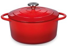 Küchenprofi Bräter Provence Rund Gusseisen Bratentopf Rot 24 cm