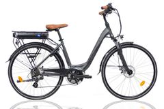 Urban E600, City E-bike, Damen, mit Mittelmotor, 7 Gang, grau
