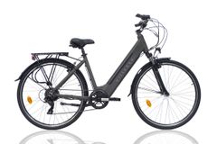 l'Amant Eco, City E-bike, Damen, 10.4 Ah, 7 Gänge, Grau