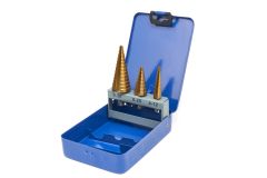 HBM 3 Stück HSS - Verzinnt Treppenlochbohrer Set / Stufenbohrer Set