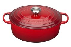 Le Creuset Bräter Signature Oval Gusseisen Kirschrot 33cm