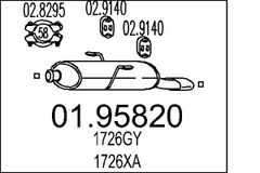 MTS Endschalldämpfer 01.95820 Endtopf,Auspuff Endtopf PEUGEOT,206 Schrägheck (2A/C),206 CC (2D),206+ Schrägheck (2L_, 2M_),206 Kastenwagen