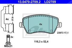 ATE Bremsbelagsatz 13.0470-2709.2 Bremsbeläge,Bremsklötze MERCEDES-BENZ,RENAULT,NISSAN,CITAN Kasten (415),Citan Kombi / Tourer (415),CITAN Mixto (415)