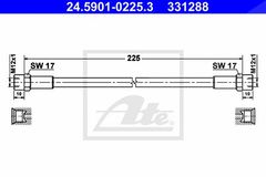 ATE Kupplungsschlauch 24.5901-0225.3  MERCEDES-BENZ,PUCH,SL (R107),Stufenheck (W123),G-Klasse SUV (W460),W123 Coupe (C123),S-Klasse Limousine (W116)
