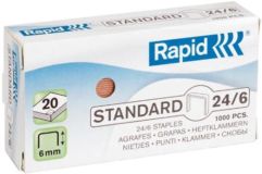 1000 Rapid 24/6 Heftklammern verkupfert