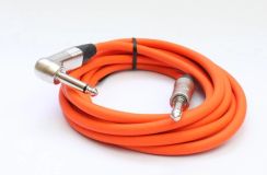 Gitarrenkabel 6,3mm Winkelklinke/Klinke, Mono, Neutrik, 3 Meter, orange