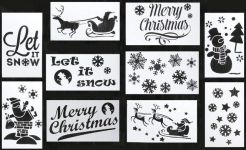 Bubble-Store Motivschablone »Weihnachtsschablonen, 10 verschiedene Weihnachtsmotive«