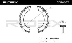 RIDEX Bremsbacken BMW,VOLVO 70B0067 274267,274270,3516881 Trommelbremsbacken,Bremsbackensatz 271998,272288