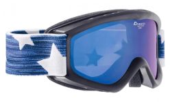 Alpina Carat D Multimirror Kinderskibrille (832 schwarz, Scheibe: MULTIMIRROR blau)