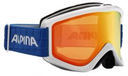 Alpina Smash 2.0 Multi Mirror Skibrille (812 weiß/blau, Scheibe: MULTIMIROR, orange)