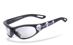 Anfertigung in Deiner individuellen Sehstärke möglich, Selbsttönende Bikerbrille, Motorradbrille, Stilgerechtes Auftreten durch einzigartiges Oversize Tribal, Steinschlagbeständig durch Kunststoff-Sic
