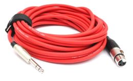 Mikrofonkabel Amphenol XLR female/ 6,3mm StereoKlinkenstecker, 10 Meter, rot
