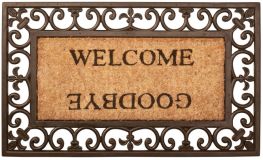 Fussmatte Welcome / Goodbye Nostalgie Fussabtreter Gummi / Kokos 75x45cm