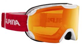 Alpina Pheos Multi Mirror Skibrille (816 weiß/rot, Scheibe: MULTIMIRROR orange)