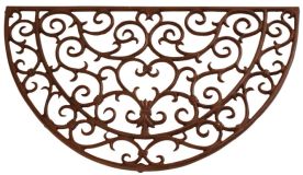 Fußabtreter Fußmatte Gusseisen Jugendstil Halbrund Antik-Braun 67x40cm