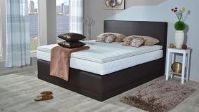 Boxspringbett Maximus, 140x200 cm, schwarz, Härtegrad H2, H3, H4 wählbar