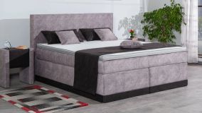 Boxspringbett Maximus, 180x200 cm, grau, Härtegrad H2, H3, H4 wählbar