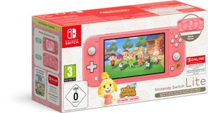 Switch Lite Bundle inkl. Animal Crossing: New Horizons + 12 Monate Nintendo Switch Online koralle