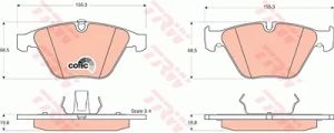 Trw Bremsbelagsatz, Scheibenbremse Bmw: X1, 7, 6, 5, 3 GDB1498