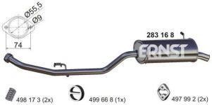 ERNST Endschalldämpfer  für BMW 18101247415 283168