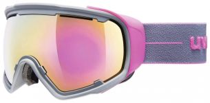 uvex Jakk Sphere Skibrille (5026 grey pink mat, mirror pink/clear)