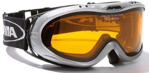 Alpina Opticvision Brillenträger Skibrille (121 silber, Scheibe: DOUBLEFLEX)