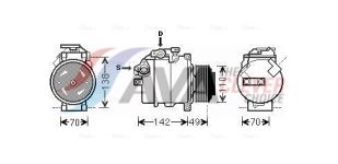 AVA QUALITY COOLING Kompressor, Klimaanlage BWAK411 12V für ALPINA BMW 4471908470 4471908476 64526987863