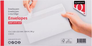 50 weiße selbstklebende Umschläge EA5/6 110 x 220 mm