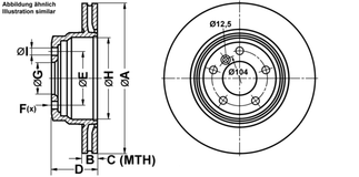 ATE Bremsscheibe 24.0120-0243.1 Bremsscheiben,Scheibenbremsen BMW,3 Touring (F31),3 Limousine (F30, F80),3 GT (F34),4 Gran Coupe (F36)