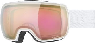 uvex Compact Fullmirror Skibrille (1030 white mat, mirror goldpink/rose (S2))