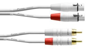 Cordial CFU 3 FC-Snow 3 m Audiokabel, 2 XLR female 2x Cinchstecker weiß