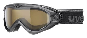 uvex Skibrille Onyx Polavision (2021 black, double lens, polavision brown)