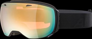 Alpina Big Horn Rahmenlose Skibrille QHM (834 black matt, Scheibe: QUATTROFLEX MIRROR spherical gold (S2))