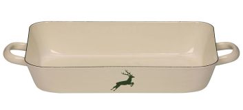 Riess Bratreine Emaille Hirsch Grün Bratpfanne 33x20cm