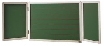 Tafel, Hängetafel faltbar, mit Maltafel magnetisch weiß, Kreidetafel liniert, Tafellack