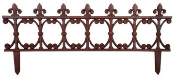 Beetzaun Beeteinfassung Gusseisen Antik-Braun 82x36cm Beetumrandung Ziergitter