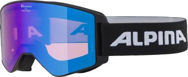 Alpina Narkoja HM Skibrille (833 black, Scheibe: Mirror, blue (S2))