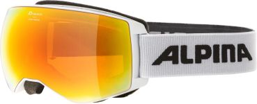 Alpina Naator HM Skibrille (811 white, Scheibe: Hicon Mirror, orange (S2) sphärisch)