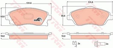 TRW Bremsbelagsatz GDB1570 Bremsbeläge,Bremsklötze OPEL,VAUXHALL,Corsa C Schrägheck (X01),Meriva A (X03),Tigra TwinTop (X04),COMBO Kasten/Kombi