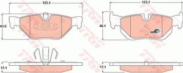 Trw Bremsbeläge hinten (Satz) Bmw: X1, 3, 1 GDB1626
