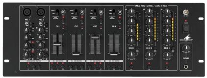 Monacor MPX-4PA 19" 3-Zonen Mixer, 2 Mikrofon + 4 Stereoeingänge, Talkover