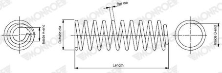 MONROE Fahrwerksfeder SP4595 vorne rechts links Schraubenfeder 139mm für BMW 31336767374 31336767375