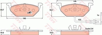TRW Bremsbelagsatz GDB1386 Bremsbeläge,Bremsklötze VW,AUDI,SKODA,Golf IV Schrägheck (1J1),Golf V Schrägheck (1K1),POLO (9N_),GOLF PLUS (5M1, 521)