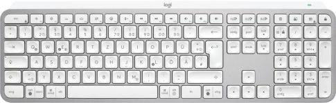 MX Keys S Tastatur, RF Wireless + Bluetooth, DE-Layout, Aluminium, Weiß