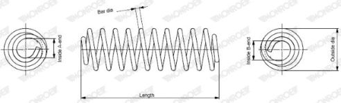 MONROE Fahrwerksfeder OESpectrum SPRINGS hinten rechts links  für BMW 6767337 31336767337 SP3434