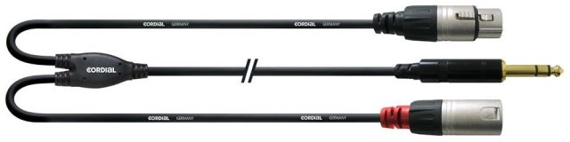 Cordial CFY 1,8 VFM 1x 6,3 mm Stereoklinke 1x XLR male / female Insertkabel