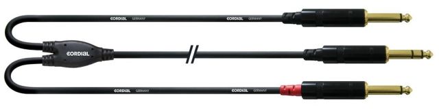 Cordial CFY 6 VPP 6,0m, 6,3mm Stereo Klinke2x 6,3mm Mono Klinke, Insertkabel