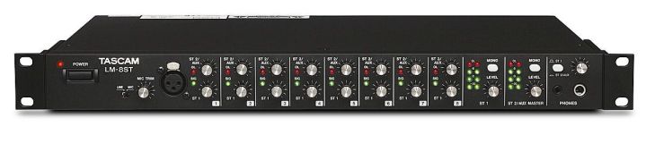 Tascam LM-8ST Mixer, 19", 1 HE, 8 Kanal Linemixer mit 1 Mikrofoneingang