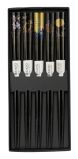 Schwarze Stäbchen - Set mit 5 Paar
