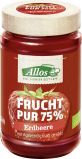 Allos Frucht Pur Erdbeere, 250 gr Glas -75% Frucht